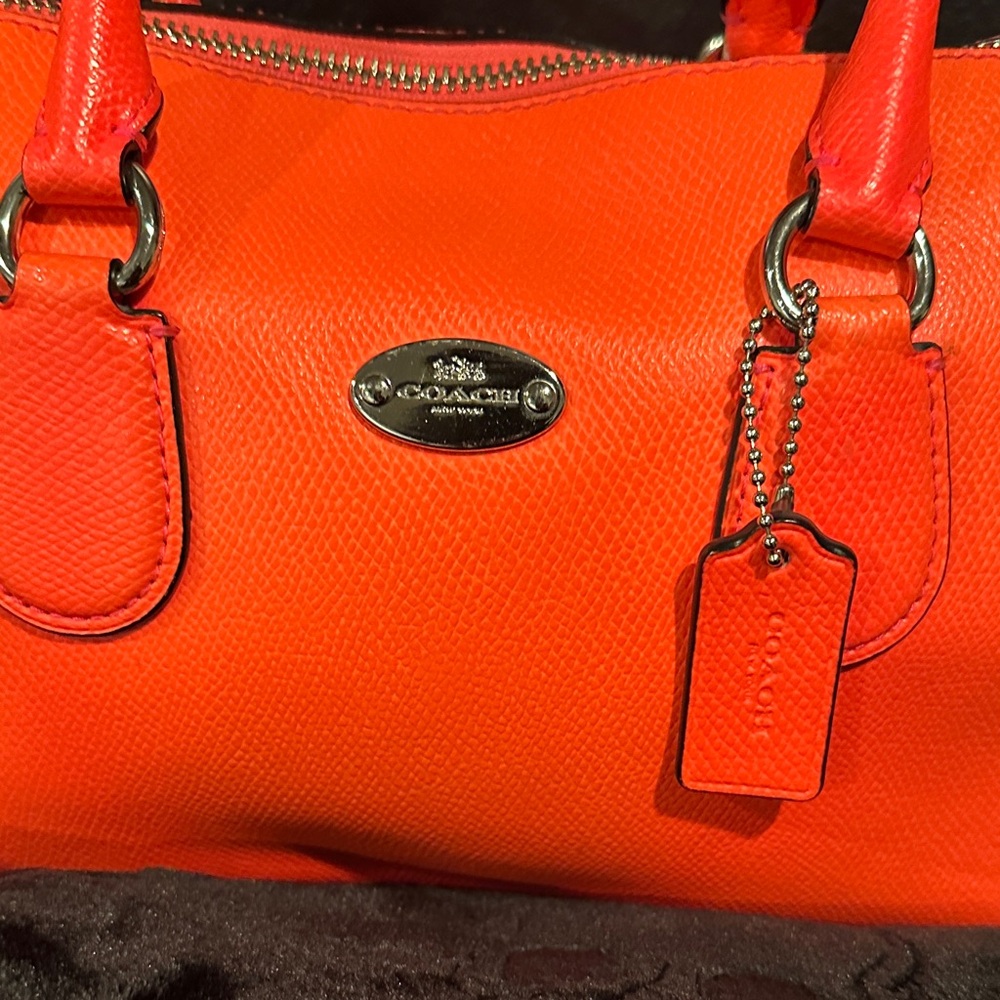 Coach Vibrant Pink/Orange Mini Bennett Satchel - Picture 2 of 10
